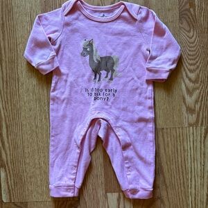 Pink Long Sleeve Is it to Soon to Ask For a Pony Print One Piece Size 6 Months